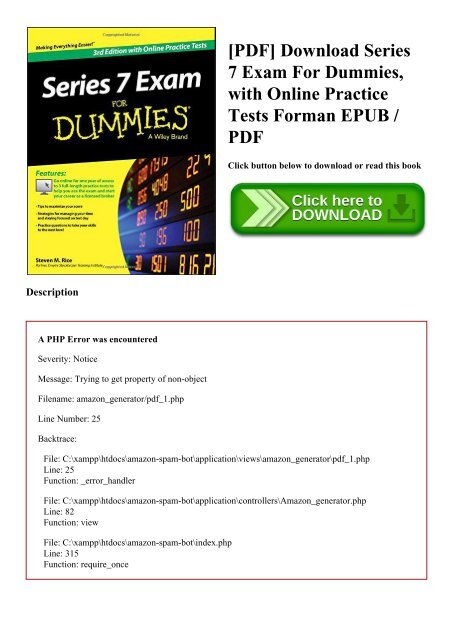 Pdf Download Series 7 Exam For Dummies With Online Practice Tests