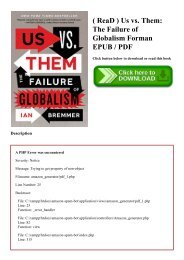( ReaD ) Us vs. Them The Failure of Globalism Forman EPUB  PDF