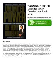 DOWNLOAD EBOOK Unlimited Power Download and Read online