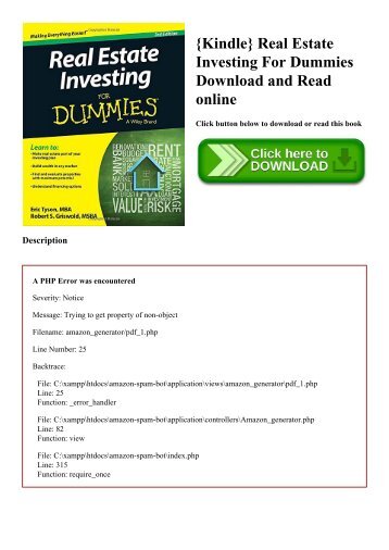 {Kindle} Real Estate Investing For Dummies Download and Read online