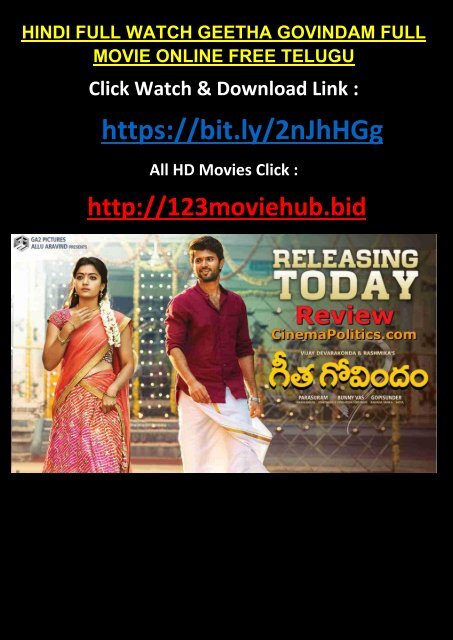 Go Bolly Watch Geetha Govindam Full Movie Online Free 2 0 1 8