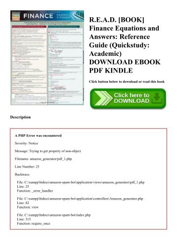 R.E.A.D. [BOOK] Finance Equations and Answers Reference Guide (Quickstudy Academic) DOWNLOAD EBOOK PDF KINDLE
