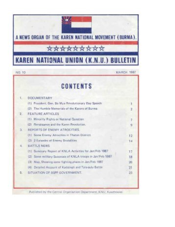 KNU Bulletin No. 10, March 1987