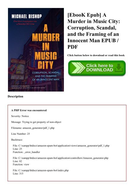 Ebook Epub A Murder In Music City Corruption Scandal And The Framing Of An Innocent Man
