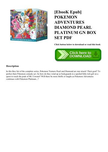 [EbooK Epub] POKEMON ADVENTURES DIAMOND PEARL PLATINUM GN BOX SET PDF