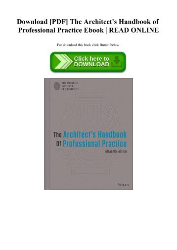 the architecture handbook of professional practice pdf free download