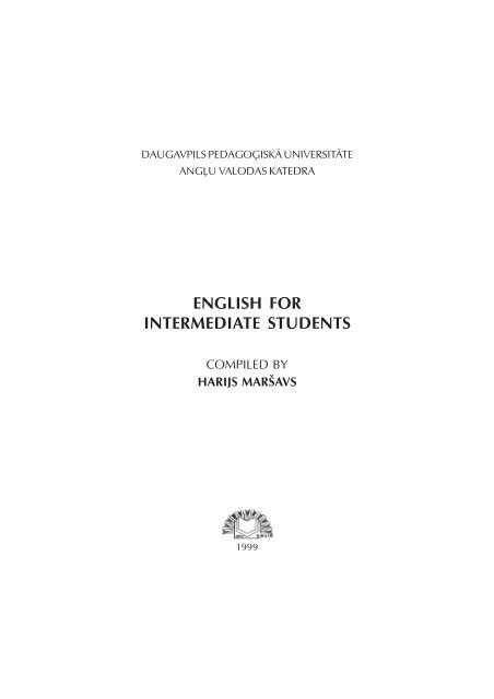ENGLISH FOR INTERMEDIATE STUDENTS