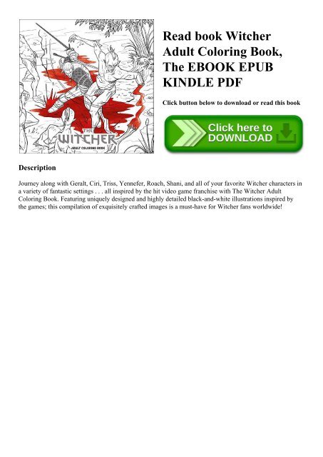Download Read Book Witcher Adult Coloring Book The Ebook Epub Kindle Pdf