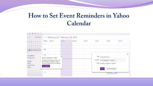 Set Your Event Reminders in Yahoo Calendar