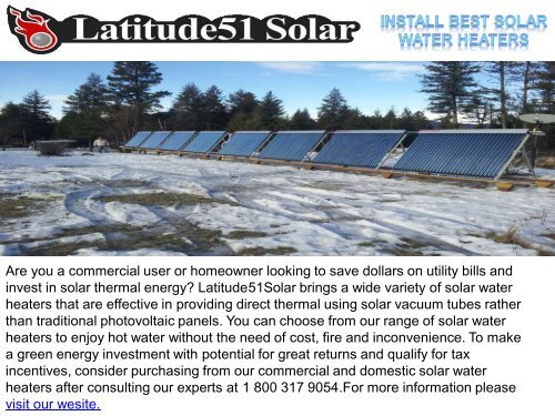 Install Best Solar Water Heaters