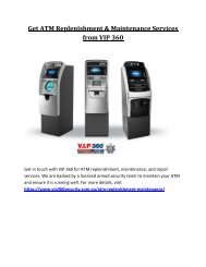 Get ATM Replenishment & Maintenance Services from VIP 360