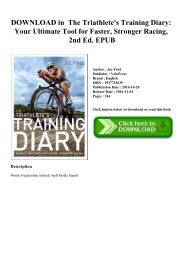 DOWNLOAD in PDF The Triathlete's Training Diary Your Ultimate Tool for Faster  Stronger Racing  2nd Ed. EPUB