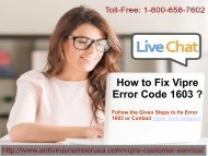 1-800-658-7602 Steps to fix Vipre antivirus Error 1603