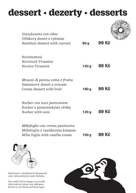 dezertní menu, září–říjen