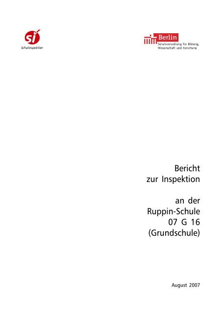 Bericht zur Inspektion an der  Ruppin-Schule 07 G  16 (Grundschule)