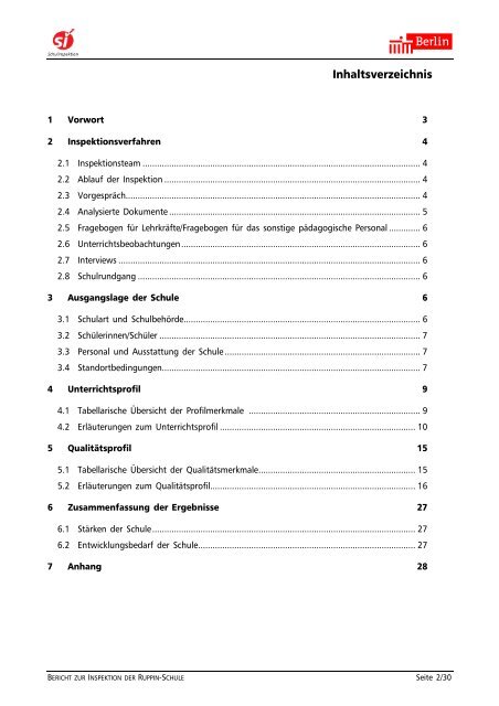 Bericht zur Inspektion an der  Ruppin-Schule 07 G  16 (Grundschule)