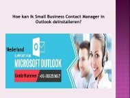 Hoe kan ik Small Business Contact Manager in Outlook deïnstalleren