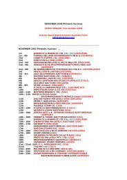 NOVEMBER 2006 Philatelic Auctions LATEST UPDATE: 31st - Japhila
