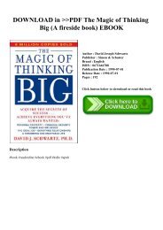 DOWNLOAD in PDF The Magic of Thinking Big (A fireside book) EBOOK