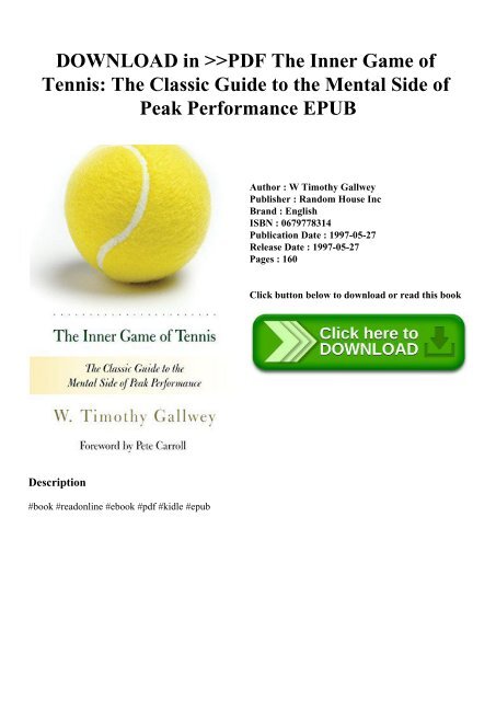 download the inner game of tennis pdf download the inner game of tennis pdf