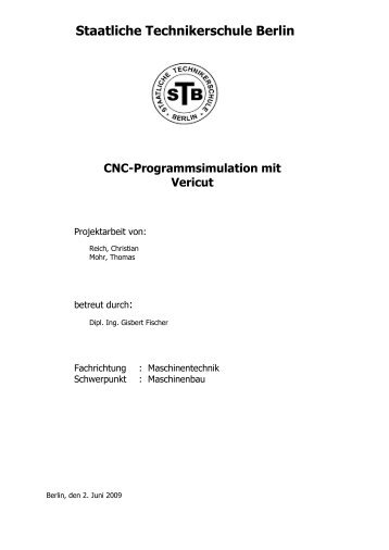 CNC-Programmsimulation mit Vericut - Christian Reich