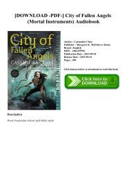 [DOWNLOAD -PDF-] City of Fallen Angels (Mortal Instruments) Audiobook