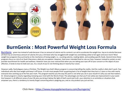 BurnGenix : Convert glucose and fat into energy 