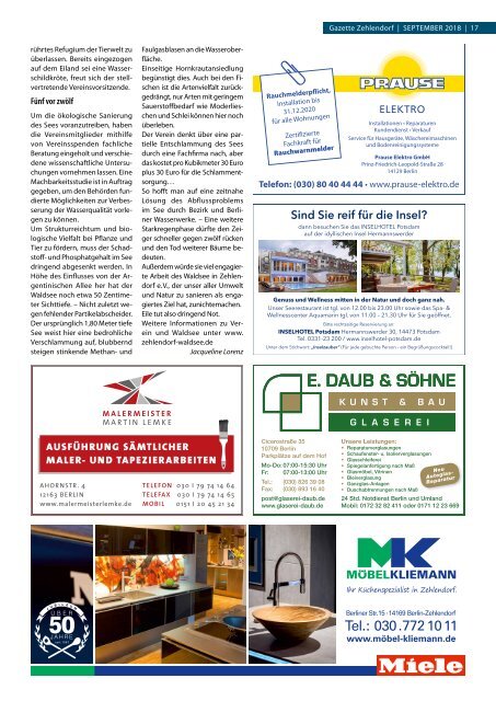 Gazette Zehlendorf September 2018