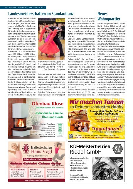 Gazette Zehlendorf September 2018