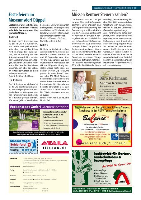 Gazette Zehlendorf September 2018