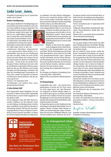 Gazette Schöneberg & Friedenau September 2018