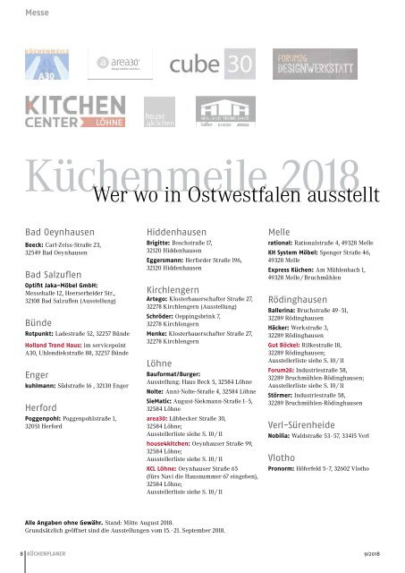 KÜCHENPLANER Ausgabe 9 - 2018 