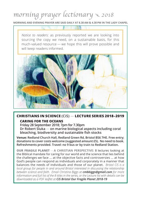 St Mary Redcliffe Church Parish Magazine - September 2018