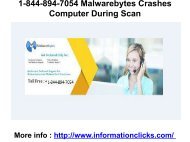 1-844-894-7054 Malwarebytes Crashes Computer During Scan