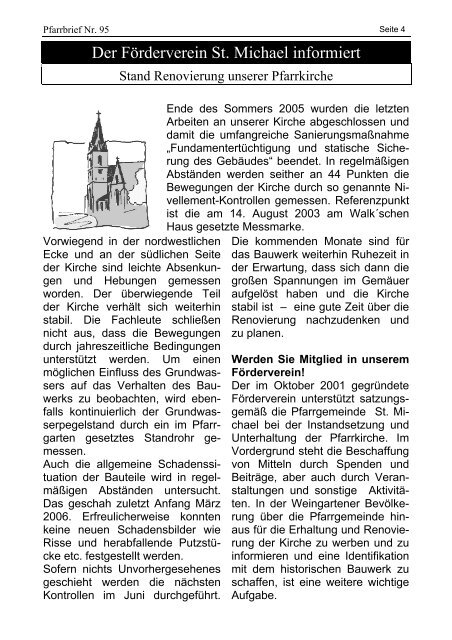 Pfarrbrief St. Michael Weingarten