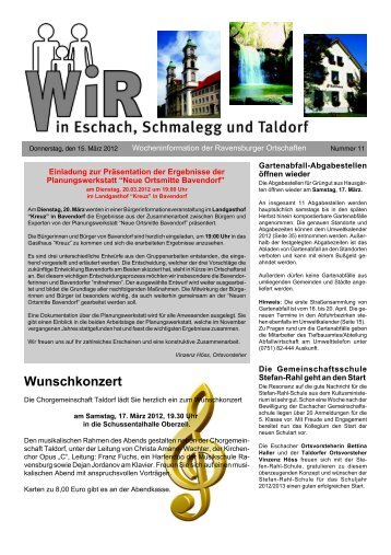 Wunschkonzert - Stadt Ravensburg | Startseite
