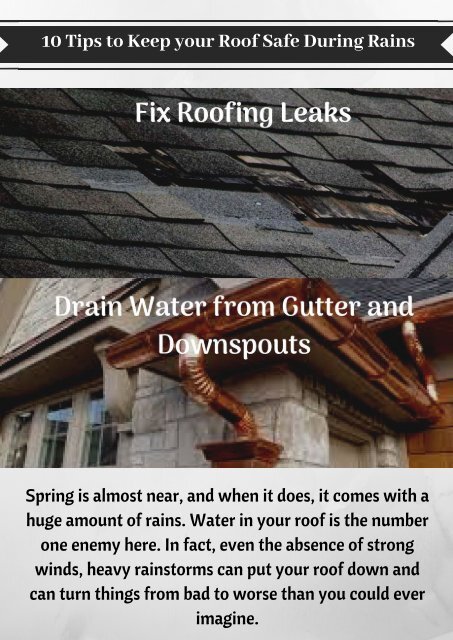 Fix Leaks to Save your Roof in Rains