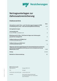 Vertragsunterlagen zur Zahnzusatzversicherung - wgv ...