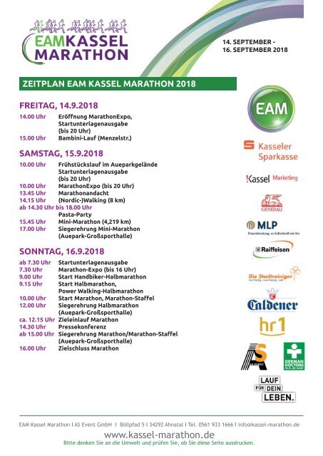 Pressemappe EAM Kassel Marathon PK 4.9.2018