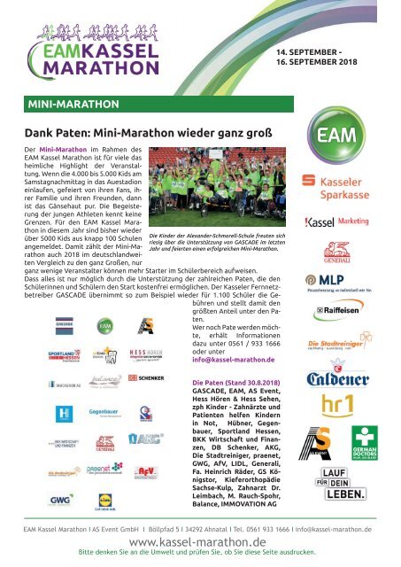 Pressemappe EAM Kassel Marathon PK 4.9.2018