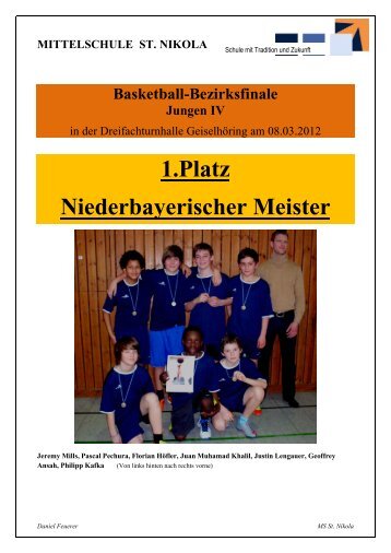 1.Platz Niederbayerischer Meister - St. Nikola