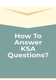 How to answer KSA questions
