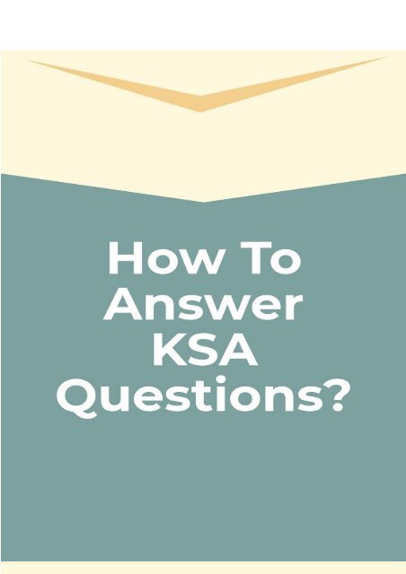 How to answer KSA questions