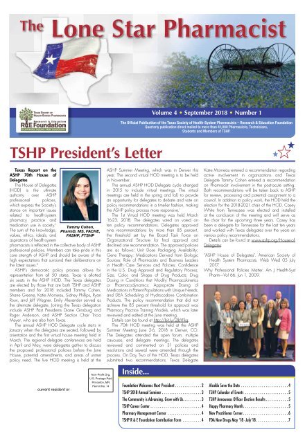 The Lone Star Pharmacist - September 2018