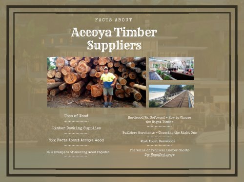 Facts About Accoya Timber Suppliers