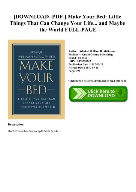 Make your bed free pdf download download youtube site