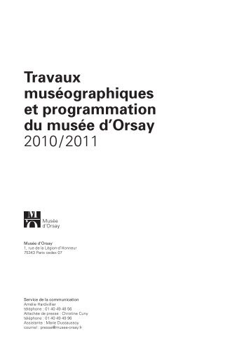 Travaux muséographiques et programmation du musée d'Orsay ...