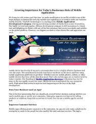 Growing Importance for Today’s Businesses Role of Mobile Application