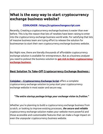 Cryptocurrency Exchange Website Script