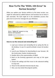 How to fix the “8504, 104 error” in Norton Security